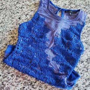 Haute Monde Blue Bodysuit